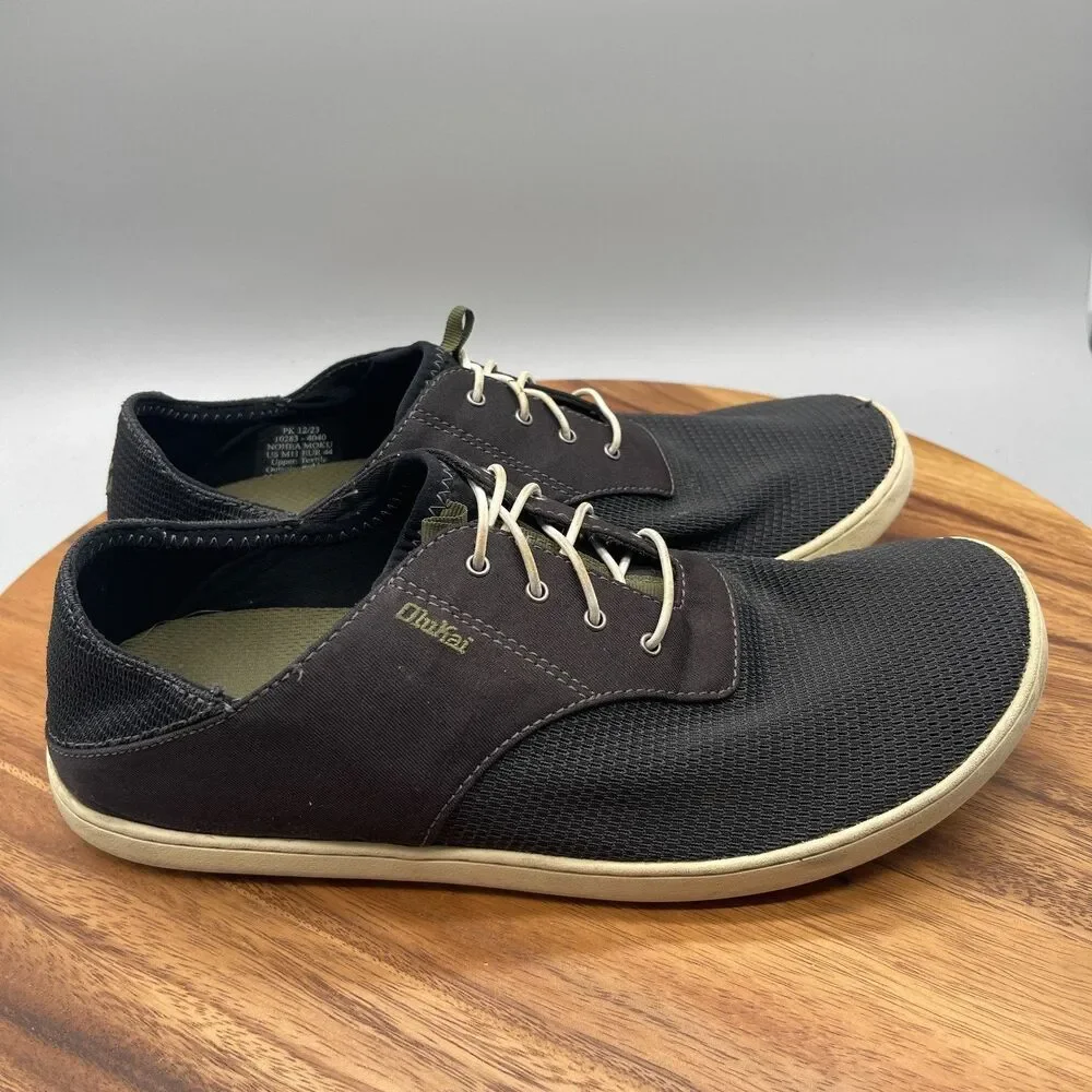 Olukai Nohea Moku Shoes Mens Size 11 Black Comfort Casual Walking Sneakers